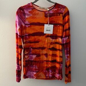 Marie Oliver Orange and Purple Long Sleeve Jersey Hazel Top